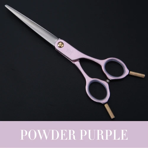 powder purple Fenice высококлассные 6 дюймовые профессиональные ножницы для стрижки собак, прямые ножницы, инструменты для ухода за домашними животными Tijeras Makas - Цвет: powder purple