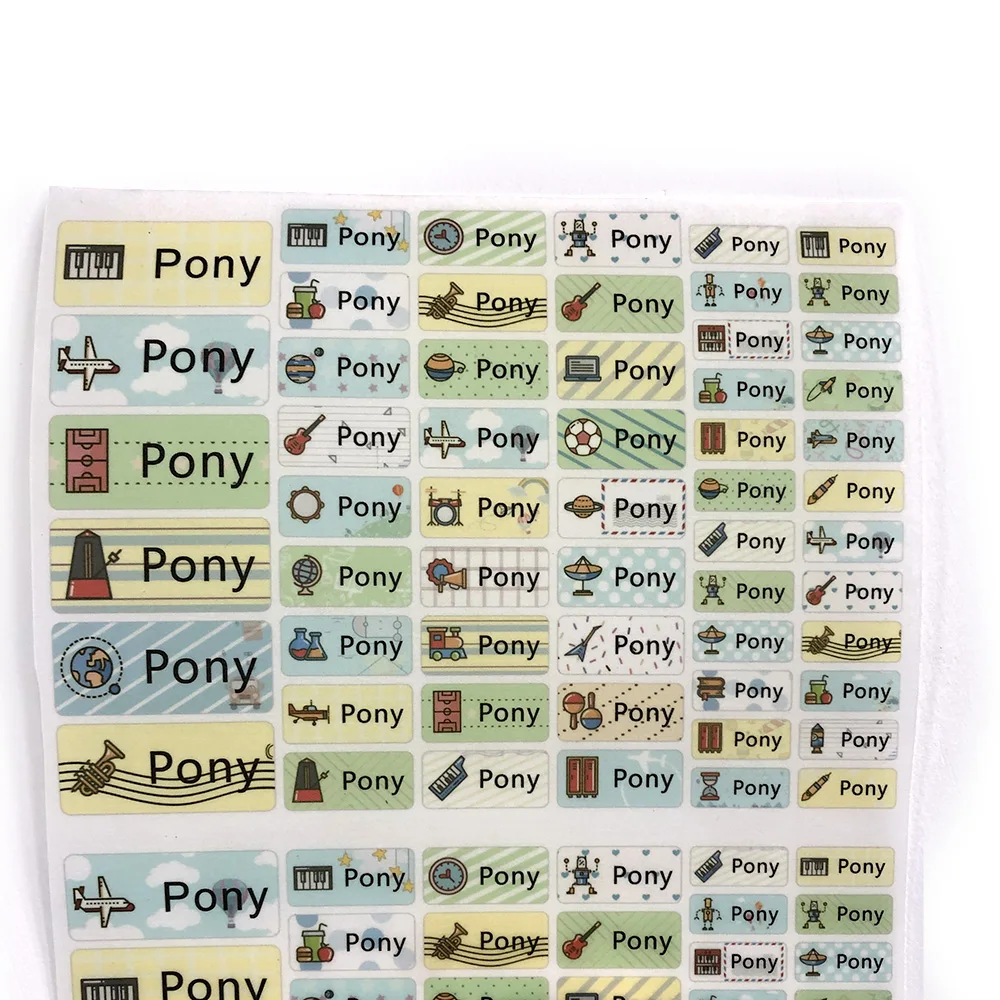 Мальчик мультфильм шаблон Железный на наклейках имя этикетки заказ дети