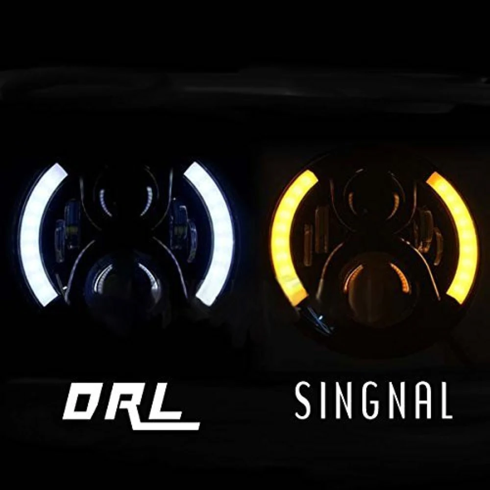 2 шт. для Jeep Wrangler головной светильник s 7 дюймовый круглый светодиодный Conversion Kit DRL в
