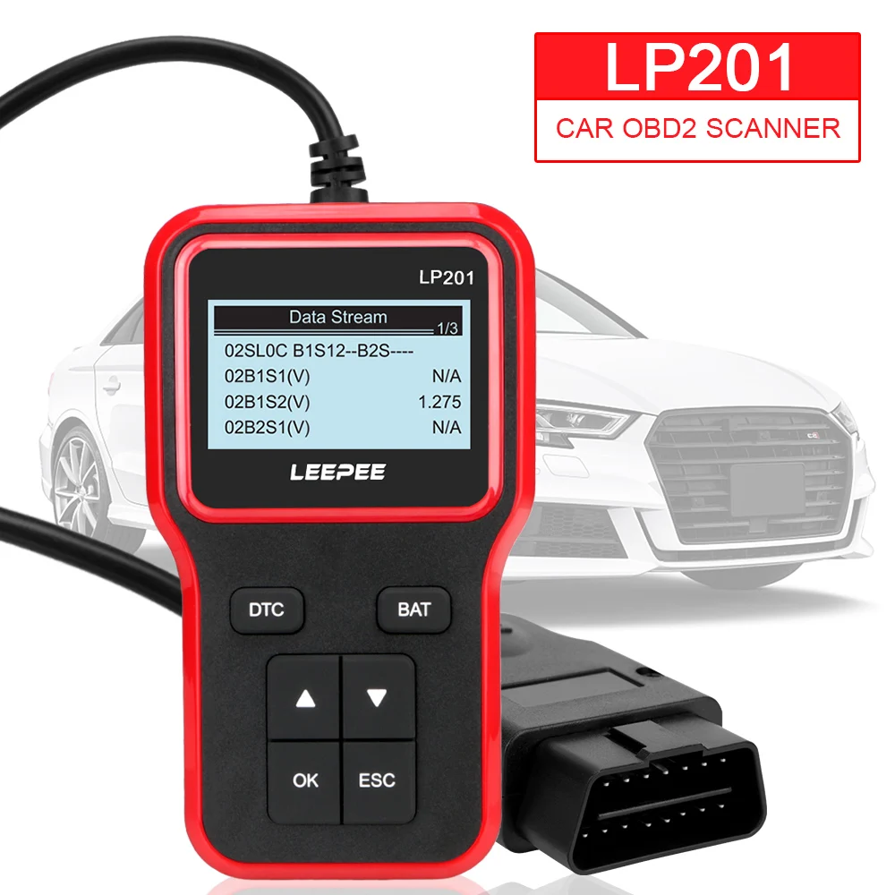 

LP201 Automotive OBD2 Scanner OBD 2 Code Reader OBDII Diagnostic Tools LCD Digital Display Automobile Car Accessories Universal
