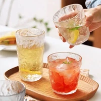 water cup glass water bottle glass transparent glacier pattern water cup juice cup creative bubble