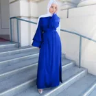 Рамадан ИД Дубай Abaya Турция мусульманский женский Шелковый Гладкий хиджаб платье Musulmane Caftan исламский халат одежда Abayas Djellaba 2022