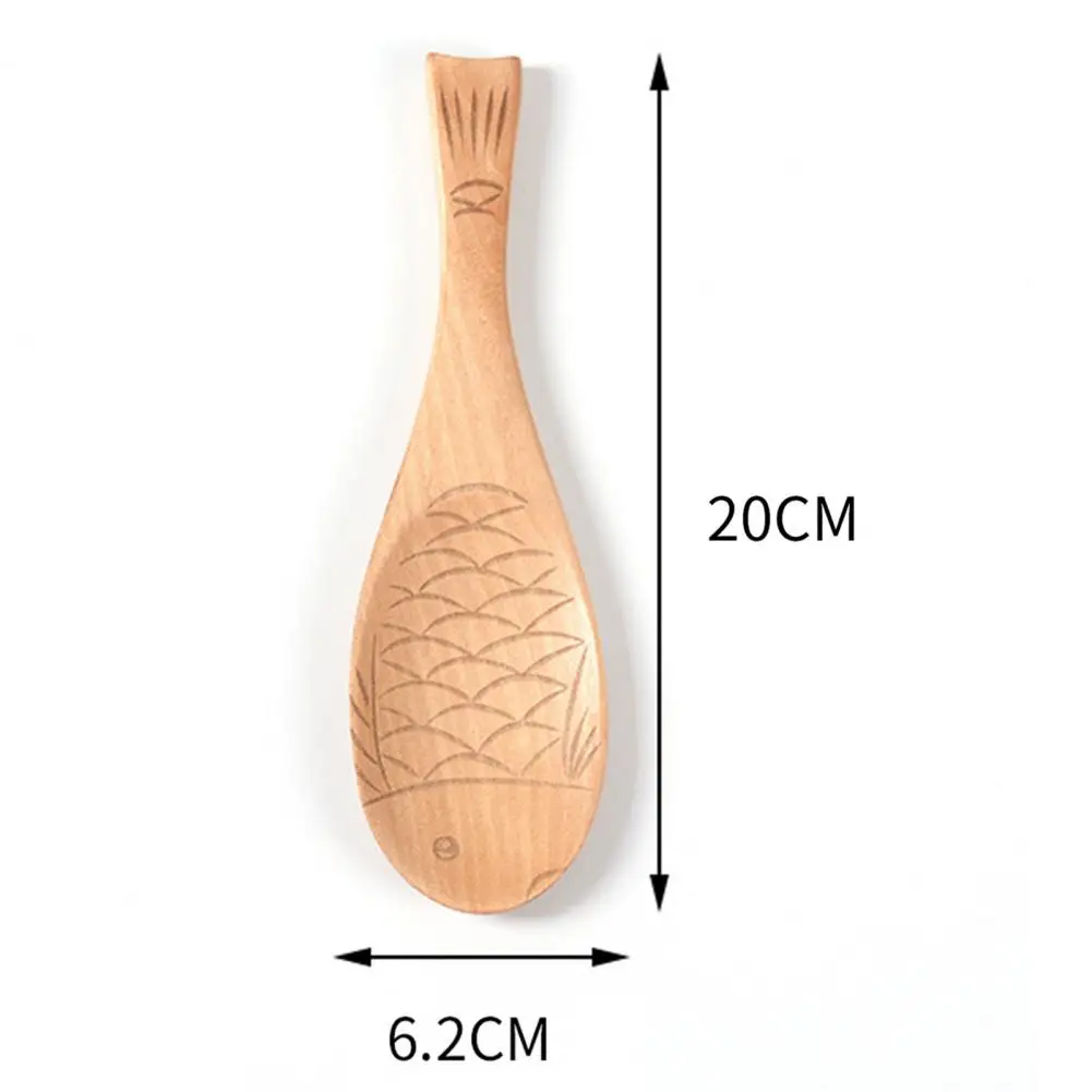 

80% Hot Sales!!! Rice Scoop Non-stick Handmade Fish Shapes Wooden Rice Paddle for Kitchen