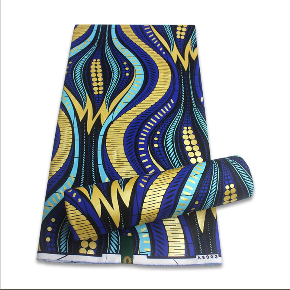 

Hot Selling Bronzing Ankara Fabric African Wax Print Gold Printing Cotton Fabric Ghana Nigerian Pagne Batik Wax Materials YT-52