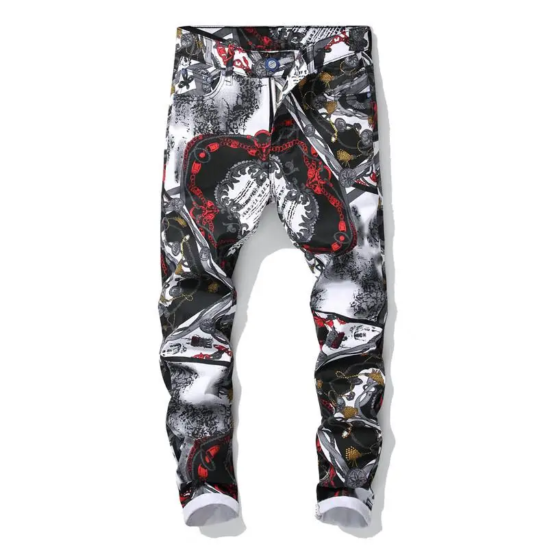 

New Arrivals Men's Fashion Denim Pants Biker Ripped Skinny Trousers Denim Jeans