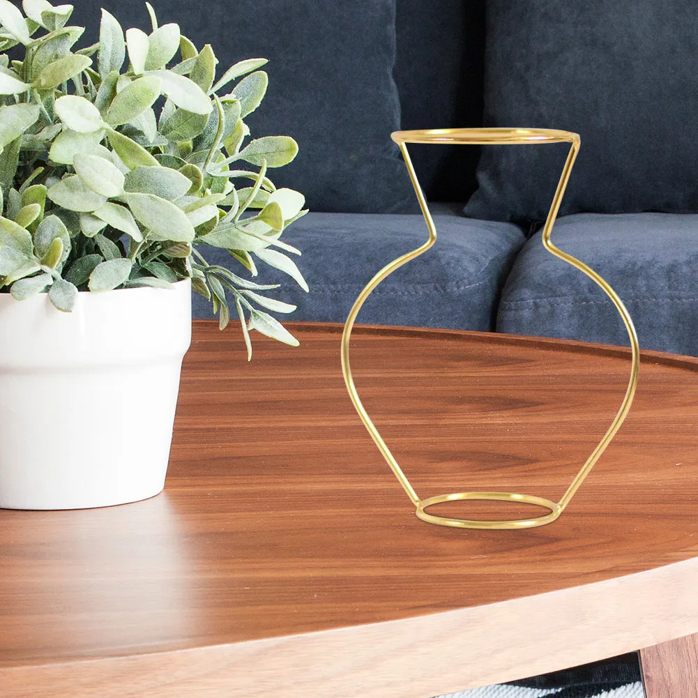

Nordic Iron Flower Vase Golden Table Metal Plant Holder Pot Ornament Modern Home Decoration Tabletop Office Accessories Gifts