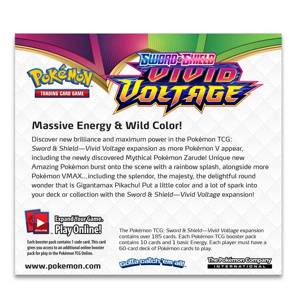 

NEW 360Pcs Pokemon TCG: Sword & Shield Vivid Voltage Booster Box Sealed 36 Packs Trading Card Game Collection Toys