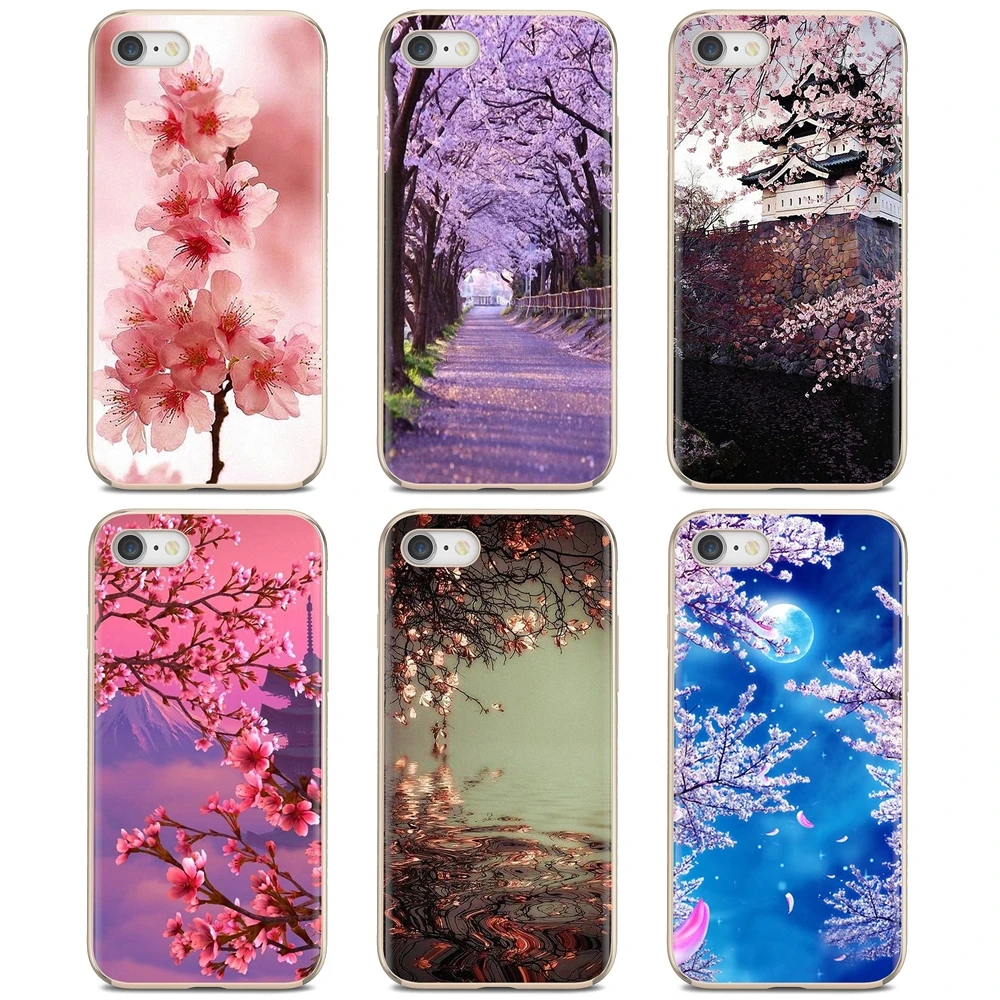 Мягкий кожаный чехол для iPhone iPod Touch 11 12 Pro 4 4S 5 5S SE 5C 6 6S 7 8 X XR XS Plus Max 2020 цветок Сакура