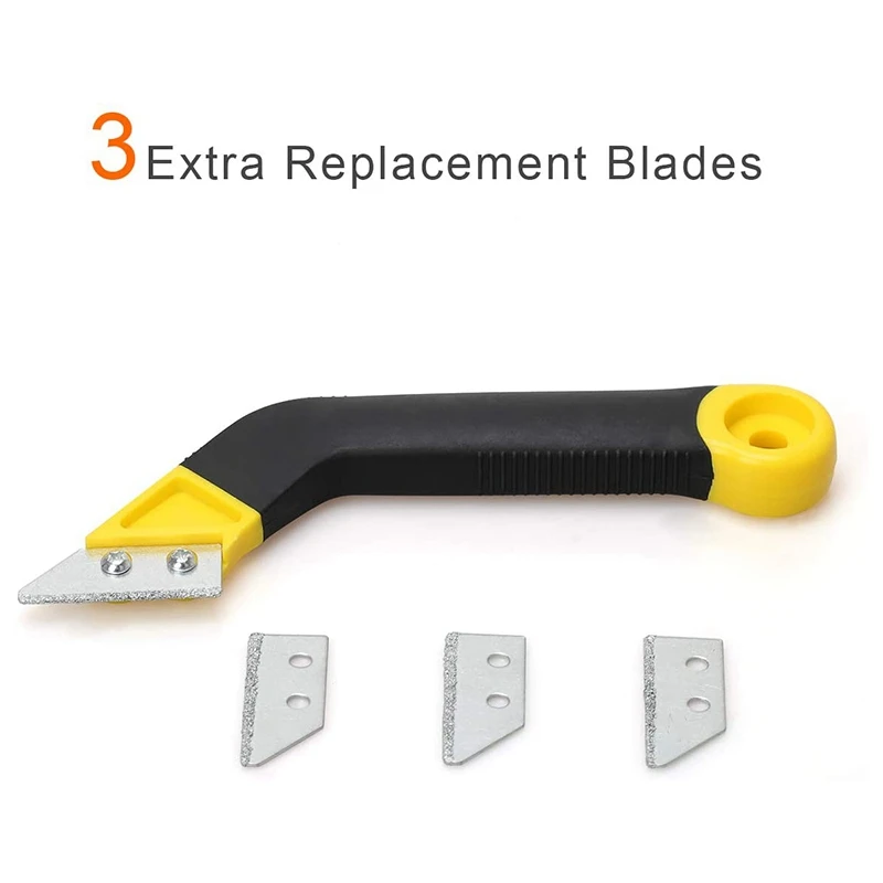 

Tile Grout Saw Angled Grout Saw with 3 Pieces Extra Blades Replacement for Tile Cleaning