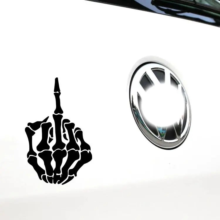 

Car Stickers Personalized SKULL FINGER PVC Car Decoration Accessories Stickers Waterproof Sunscreen Black/white,15cm*10cm