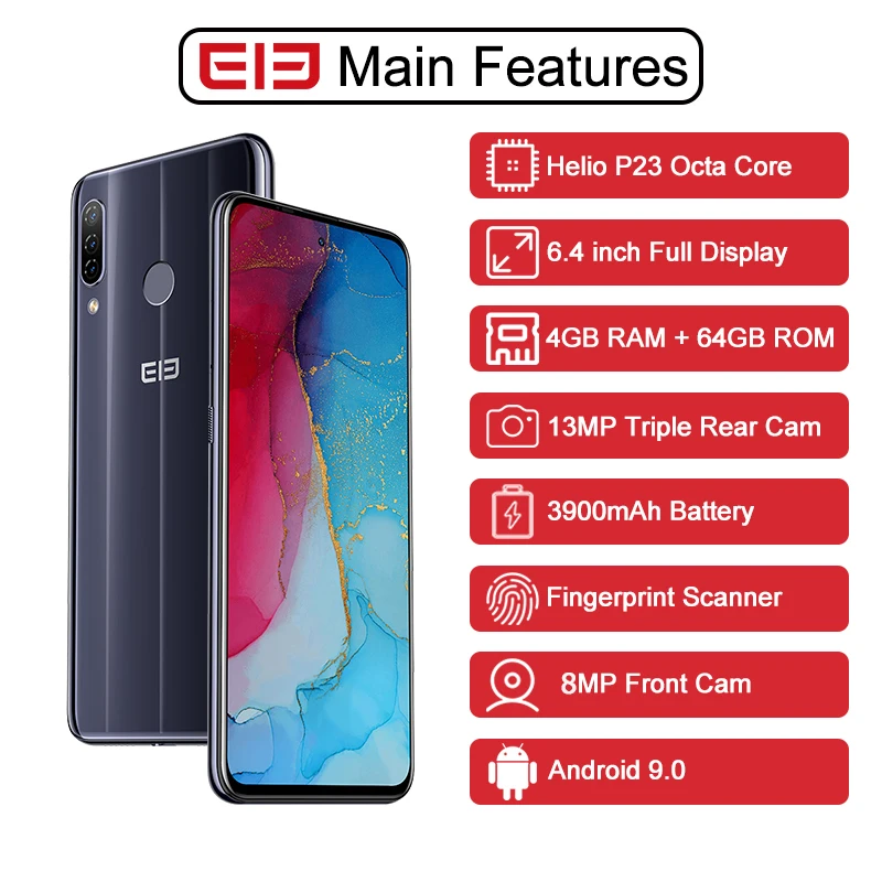 ELEPHONE A7H смартфон Helio P23 Octa Core 4 Гб 64 6 &quotЭкран 13MP тройной камеры заднего Android 9 0