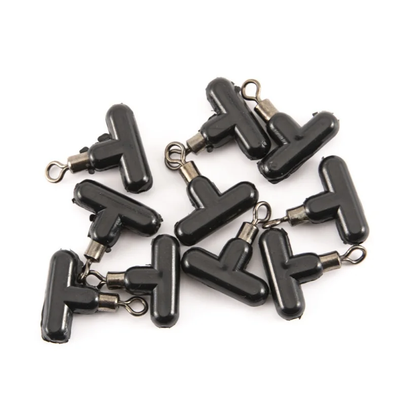 

10pcs/bag T-shaped slide buckle zipper slide bead buckle fishing line pendant slide buckle with safety buckle