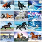 Huacan Полная площадь Алмазная вышивка лошади Алмазная мозаика животные вышивка крестиком декор для дома