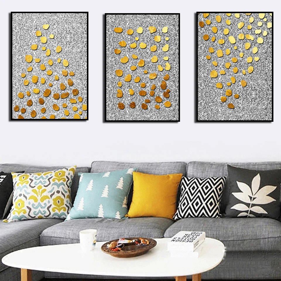 

Плакат с HD-печатью, роскошная креативная Картина на холсте с золотыми листьями, Фреска для гостиной