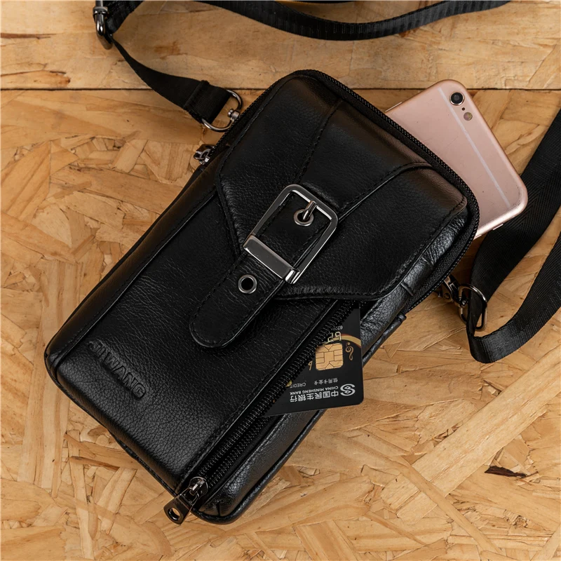 Сумка мессенджер мужская из натуральной кожи Маленький модный саквояж на плечо