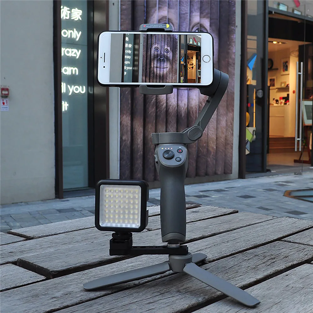 

Camera Tripod Bracket Stand Mount with LED Extension Kit for DJI OM 4 for OSMO Mbile 3 2 Handheld Gimbal Stabilizer