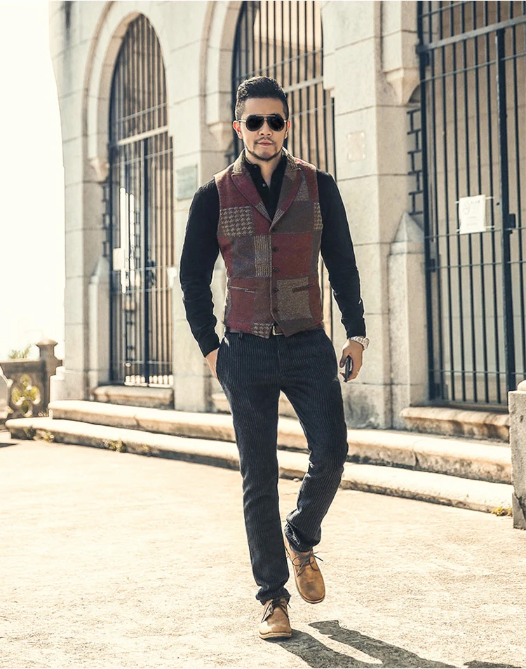 Мужской Блейзер M242 весенний клетчатый блейзер в стиле ретро Повседневный