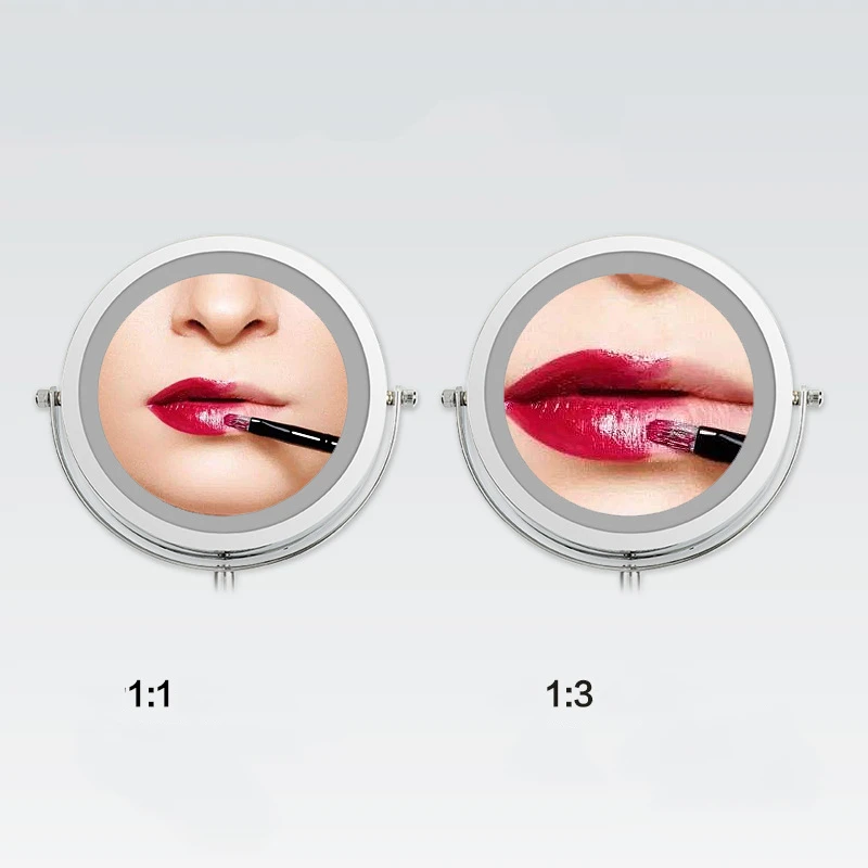 Выдвижное настенное зеркало с увеличением 7 дюймов и 3х светодиодный |