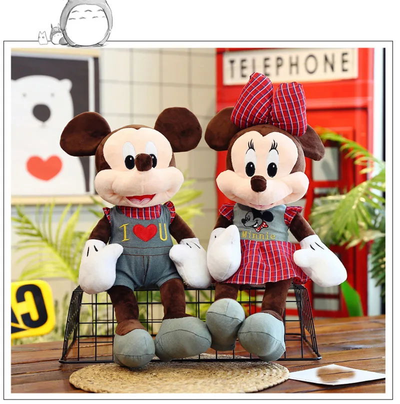 Плюшевая кукла Микки и Минни Маус мягкая симпатичная подушка Успокаивающая