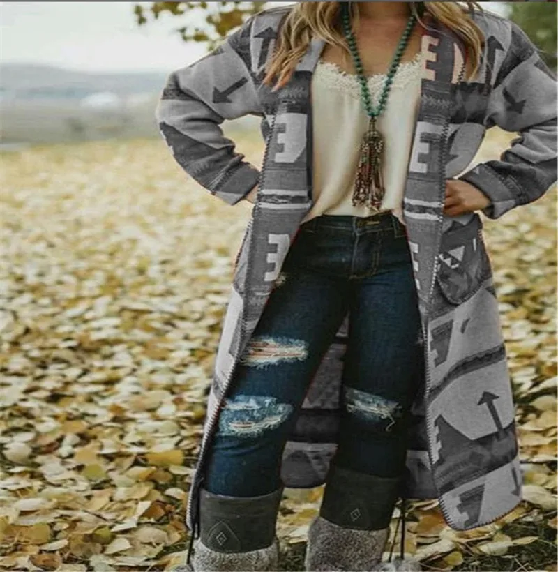 

Women's overcoat Windbreaker Coat Fashion Casual Cardigan Windbreaker Coat Top Spring Autumn Trend Splicing Pattern Long Coats
