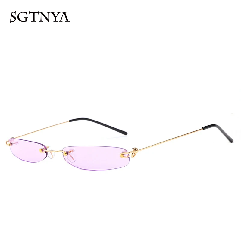 

New Trendy Sunglasses European and American Personality Mini Ultra Light Wire Frameless Sunglasses Fashion Lady Sunglasses UV400
