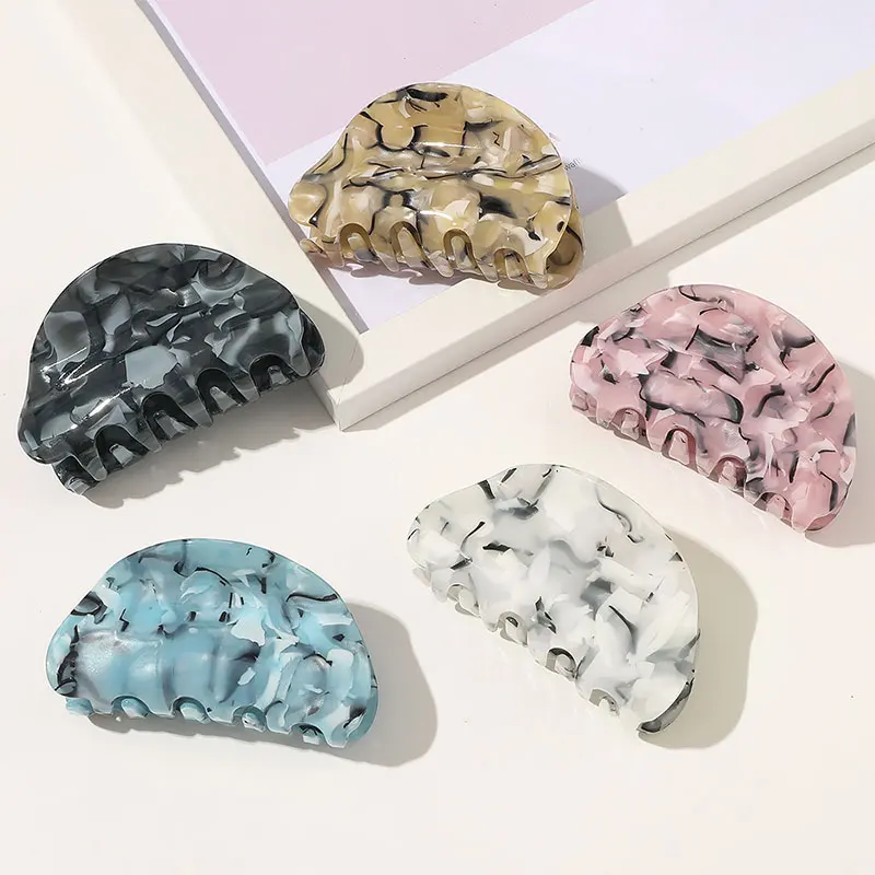 

Hair Barrette Hair Crab Acrylic Hair Clip Geometric Hairpins Marble Acetate Striped Grab Hair Claws Girls Hair Accessories