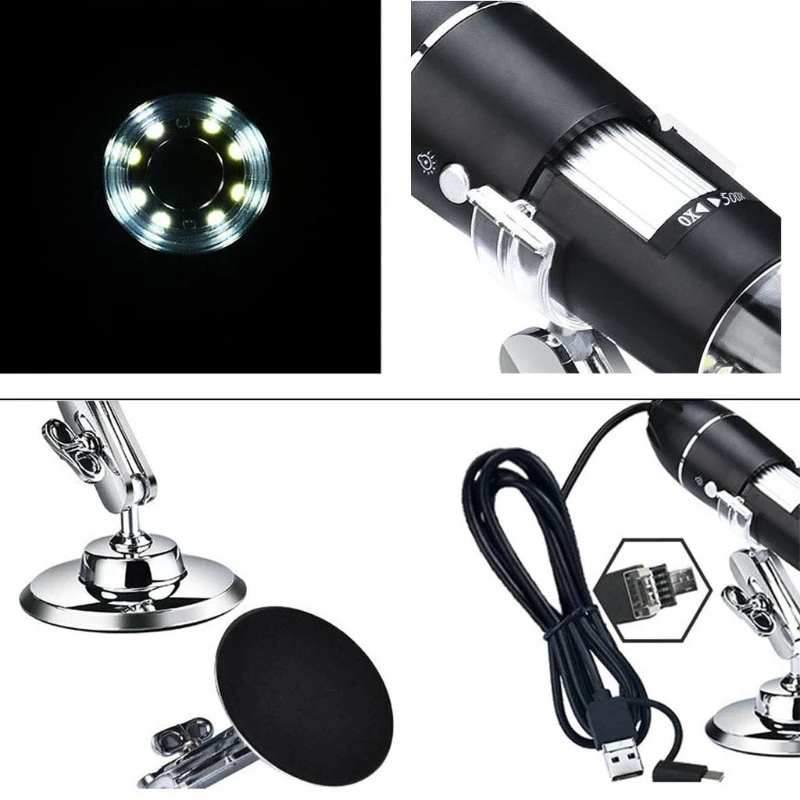 electronic microscope 500x 8 led digital usb microscope magnifier electronic stereo usb endoscope camera with stand free global shipping