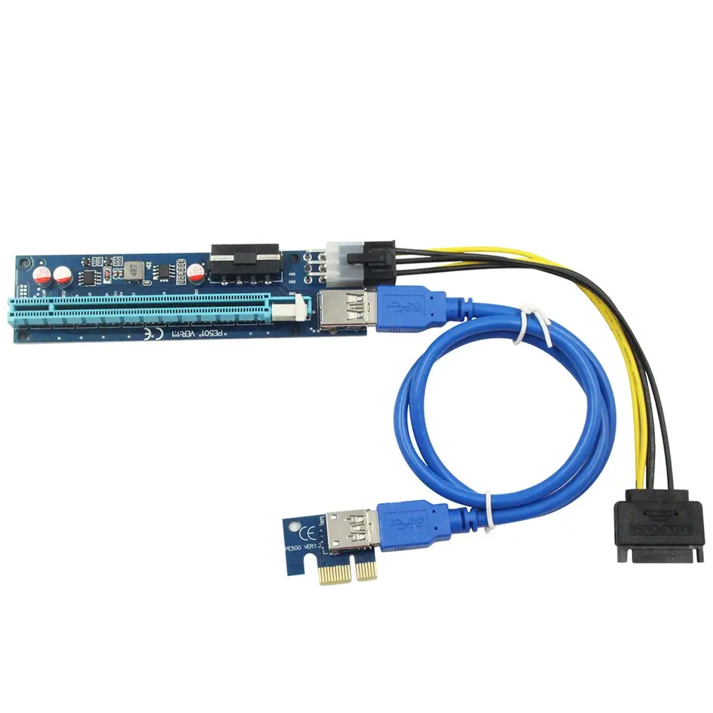 

U40 009S 4PIN + 6PIN PCIE 1X To 16X Video Card Extension Cable Motherboard With Usb Cable For Xp / Win 7 / 8 / 10
