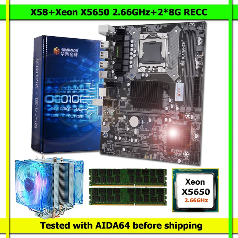 Материнская плата HUANANZHI X58 LGA1366 для настольного компьютера с процессором Intel Xeon X5650