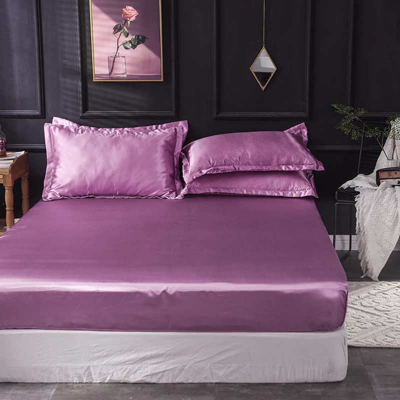 Liv-Esthete 1 шт. атласная шелковая Роскошная натяжная простыня на резинке наматрасник