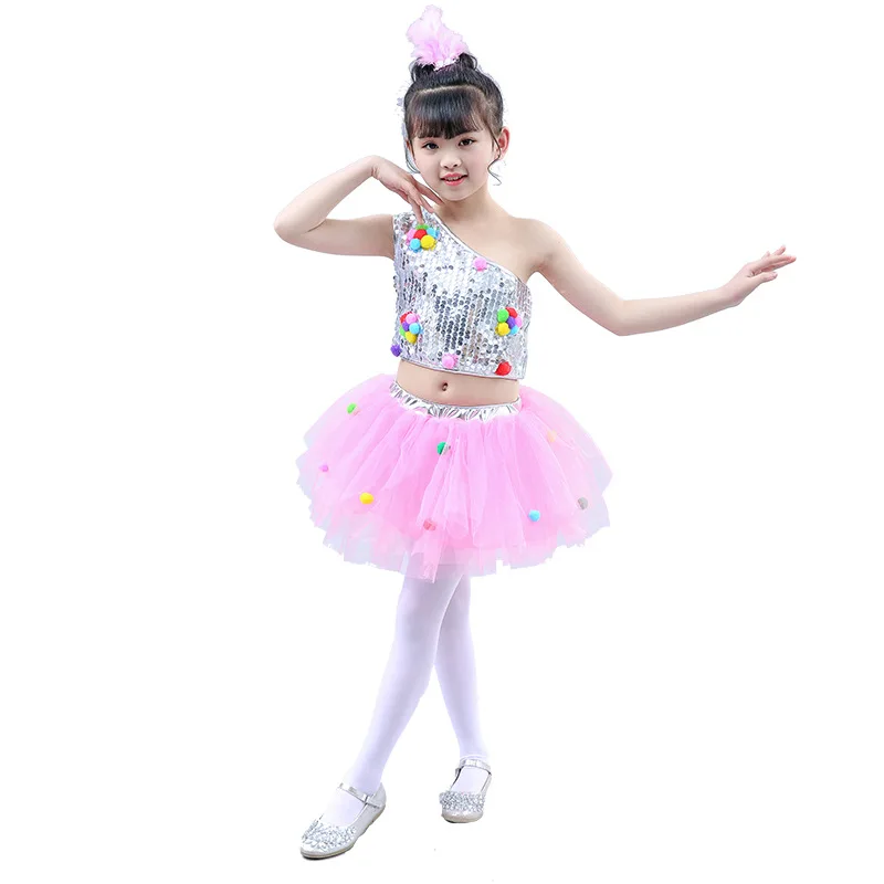 

Girls Tulle Tutu Skirt Pom Pom Princess Mini Dress Skirt Tops Children Clothing Pettiskirt Girl Clothes Performance Costume
