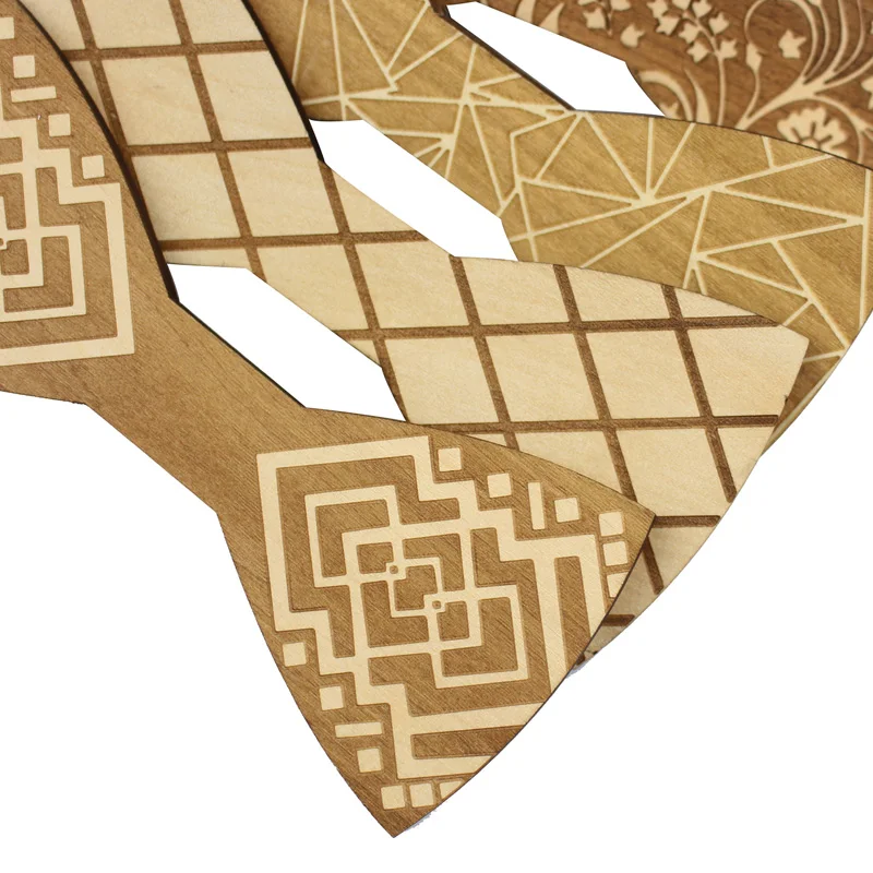 Модный деревянный галстук-бабочка джентльменский для мужчин ручной работы с