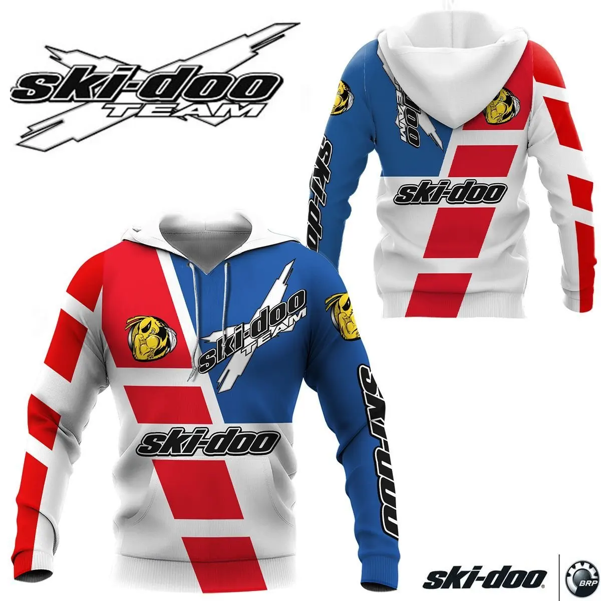 

2021 Autumn Winter New BRP Can-am Logo and Punisher Hoodie 3D Print Outdoor Sweatshirt Sportswear Pullover OffRoad Racing Hoodie