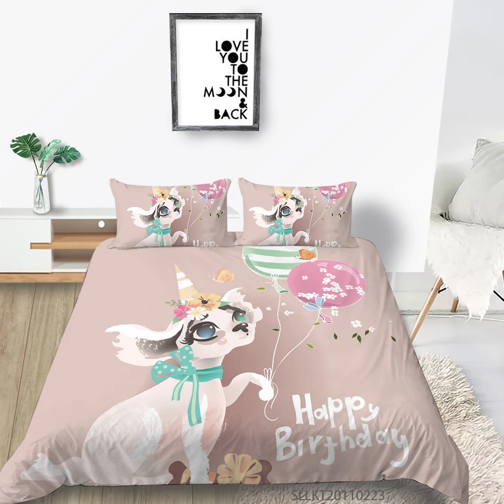 

Sunshine Home Textile Bedding Set Cartoon Animal Printing Duvet Cover Set King Size Super Soft Unique Bed Set With Pillowcase