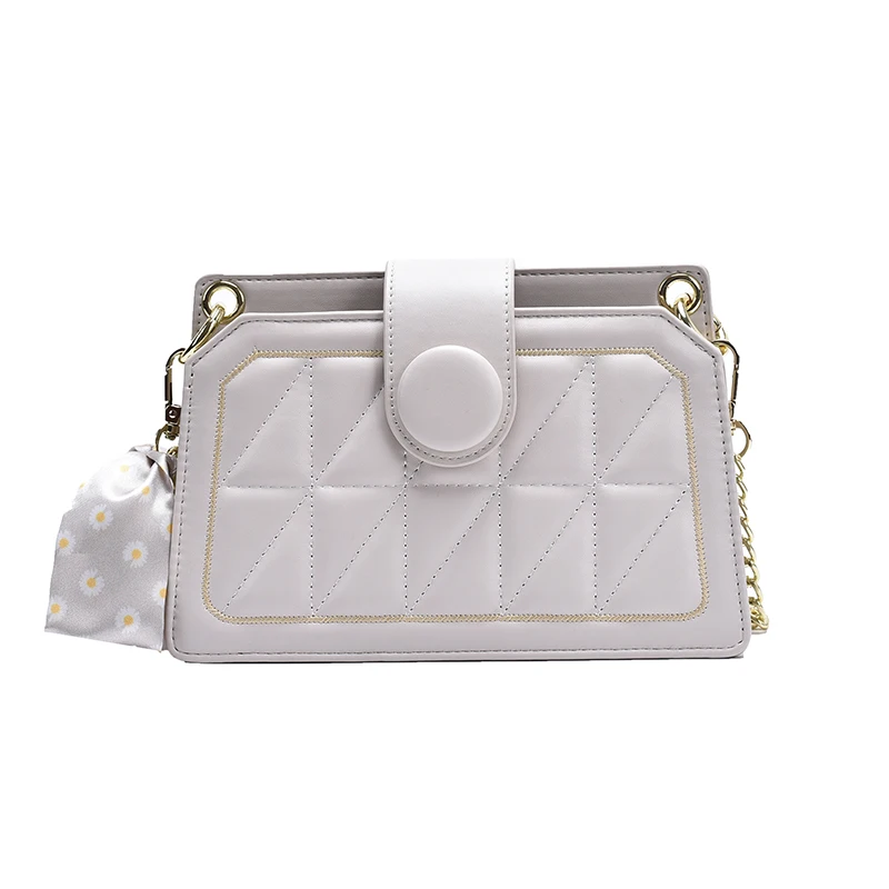 

Lingge Shoulder Bags Silk Scarf Shoulder Bag Messenger Bag Plaid Chain Shoulder Bags For Women