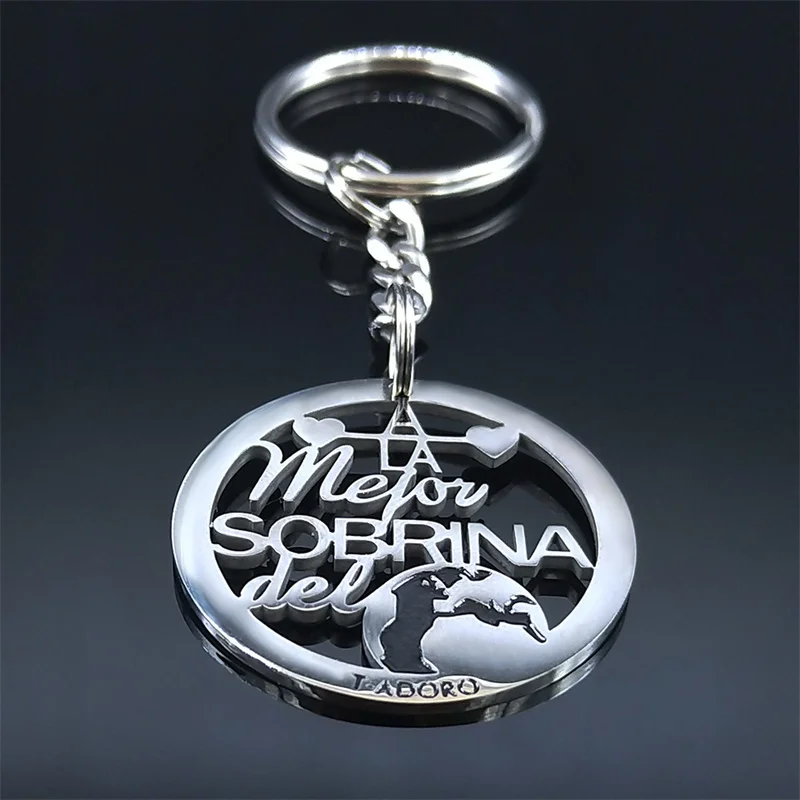 Женский круглый брелок из нержавеющей стали в виде племянницы K3688S01 - купить по