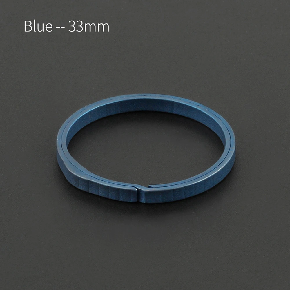 33mm-Blue Настоящее титановое кольцо для ключей супер легкий титан брелок для ключей креативные EDC брелоки Quickdraw открытый инструмент - Цвет: 33mm-Blue