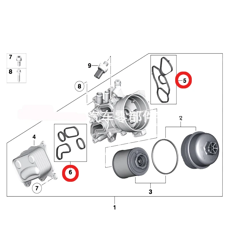 Уплотнение корпуса масляного фильтра для Mini Cooper R56 Clubman R55 Cabrio R57 R58 Roadster R59 Countryman R60