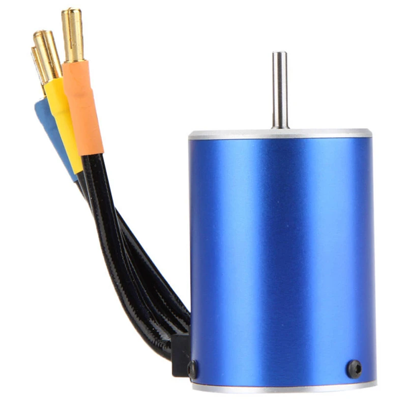 3650 4 полюса 5200KV бесщеточный двигатель для 1/10 RC автомобилей Лодка синий