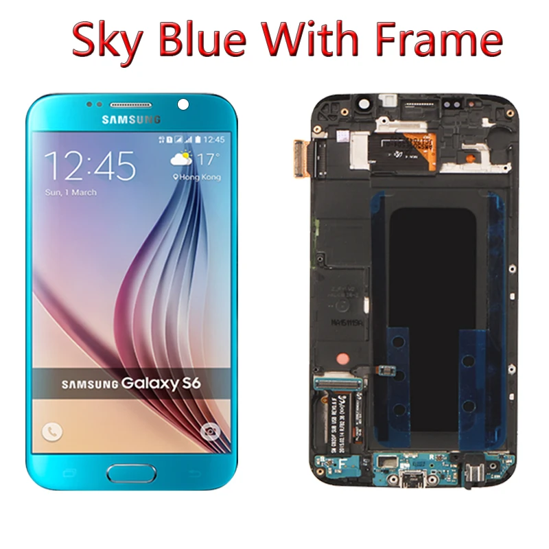 Оригинальный ЖК дисплей 5 1 дюйма с рамкой для SAMSUNG Galaxy S6 G920 G920F сенсорным экраном и