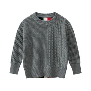 Детский трикотажный свитер с длинным рукавом, в полоску