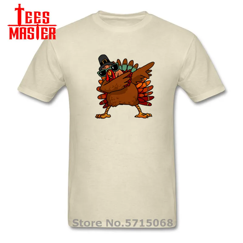 Мужские футболки с длинным рукавом забавная ко Дню благодарения Dabbing индейкой 100%