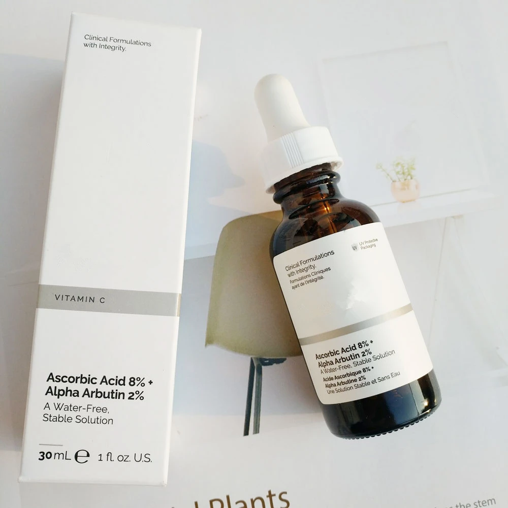 Обычная аскорбиновая кислота для макияжа лица 8% + альфа арбутин 2% A безводный