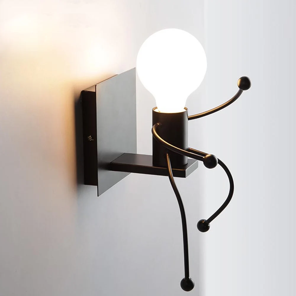 

Double Head Wall Lamp Modern Robot Wall Lamp Creative Personality Bedside Corridor Metal Hanging Lamp For Room Decorate Lamp