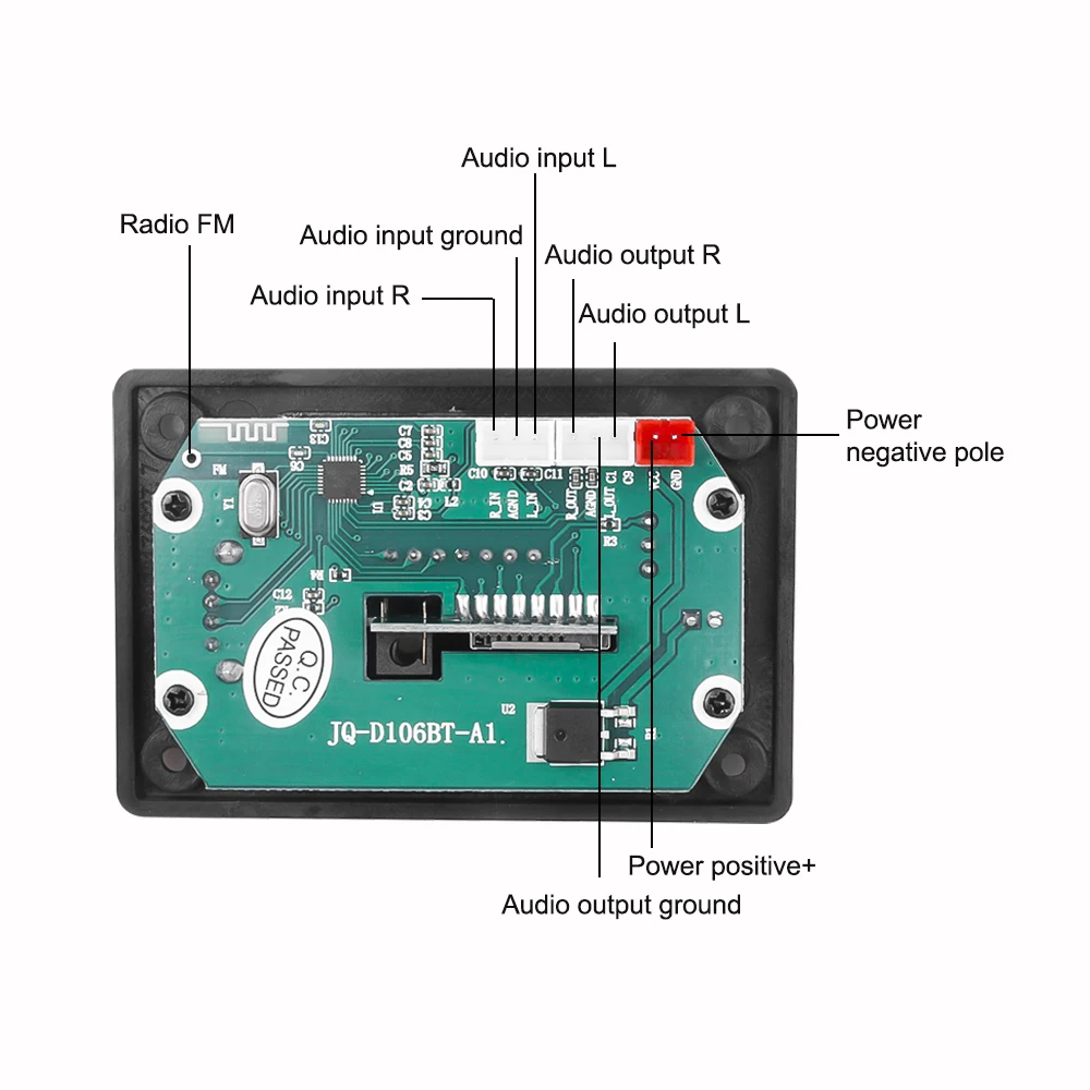 Bluetooth Audio MP3 WMA Decoder Board With Handsfree Voice Record USB TF FM Radio Module For Speaker MP3 Player Car Kit