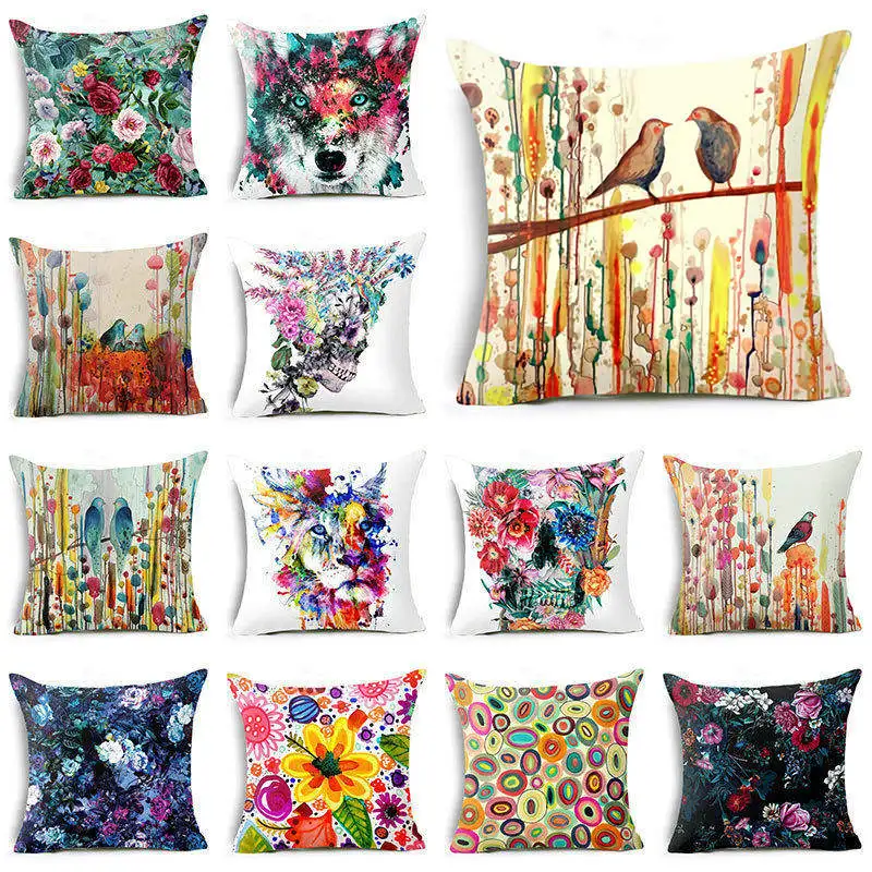 Модный хлопковый чехол для подушки с рисунком наволочки хлопковые Льняные