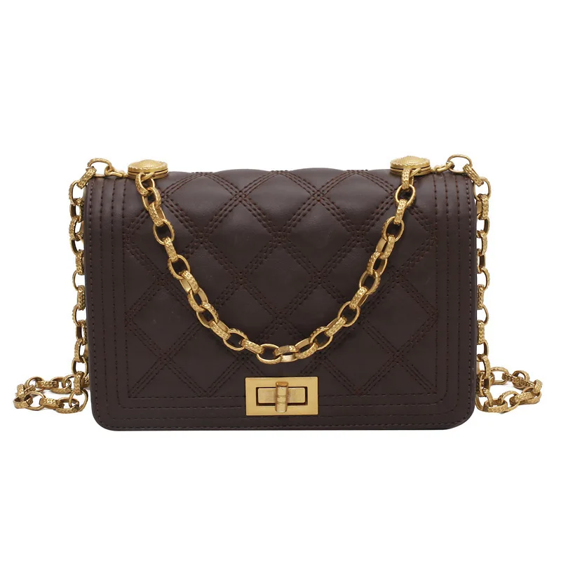 

2021 New Spring and Summer Ladies Chain Small Square Bag Western Style Rhombus Messenger Bag Women's Shoulder Bag Underarm Bag