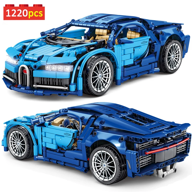 Высокотехнологичная Модель гоночного автомобиля Bugatties 1220 шт. строительные блоки