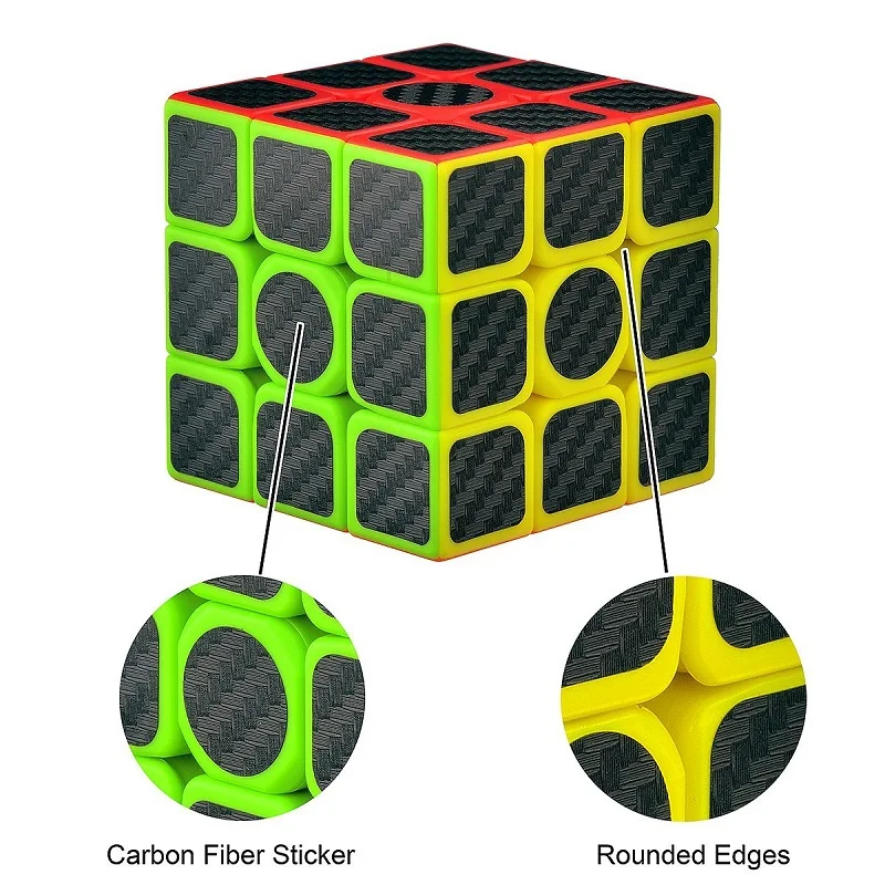 2018 Z CUBE кубик рубика Новый Углеродного Волокна Стикер Скорость 3x3x3 Magic Cube Непоседа