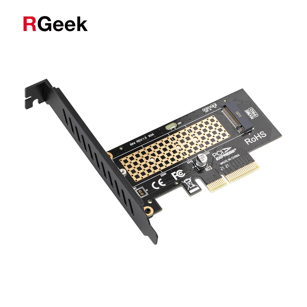 RGEEK M.2 NVMe SSD NGFF TO PCIE X4 adapter M Key interface card Suppor PCI Express 3.0 x4 2230-2280 Size m.2 FULL SPEED good | Компьютеры